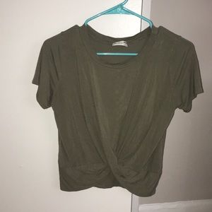 Olive green and mauve crop tops